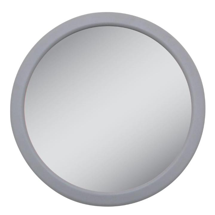 Zadro EZG12G 705004419932 product photo front view gray, e-z grip compact mirror with magnification & suction cups in front of a white background