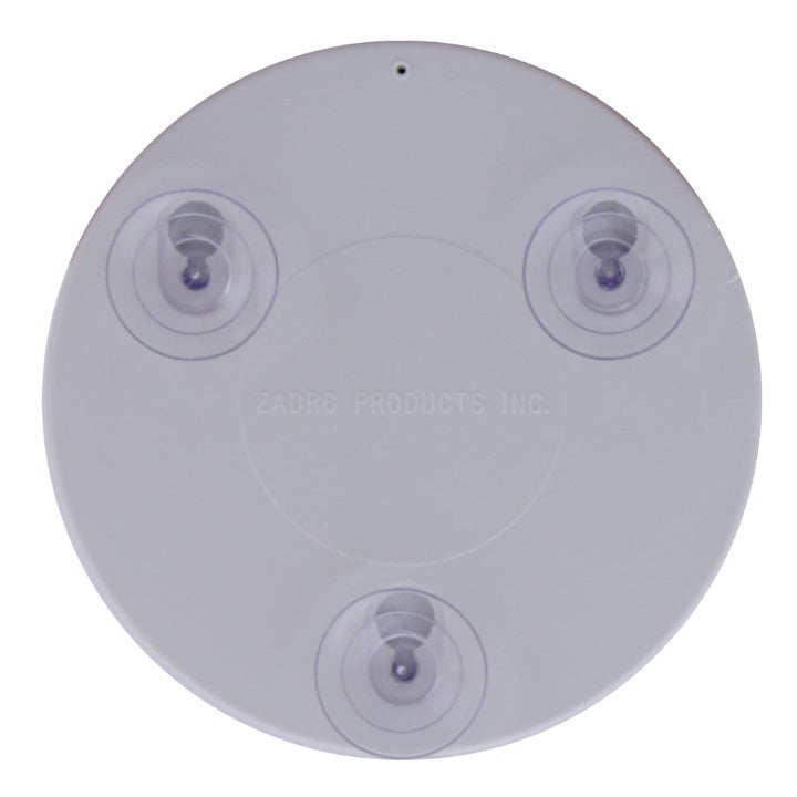 Zadro FC20X 705004418829 product photo back view, compact mirror with magnification & suction cups in front of a white background