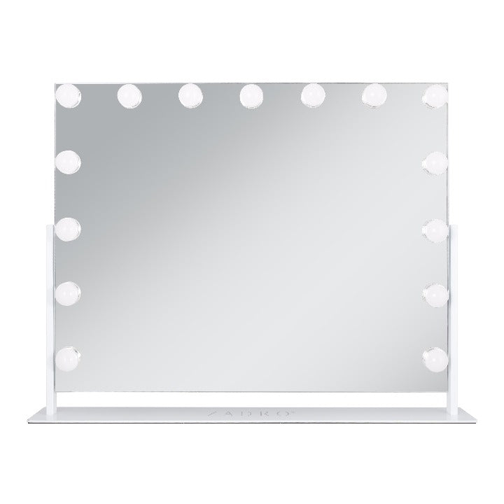 Zadro HLVAR2318 705004424813 product photo front view, 15 led light bulb hollywood makeup mirror - 25" x 20" in front of a white background