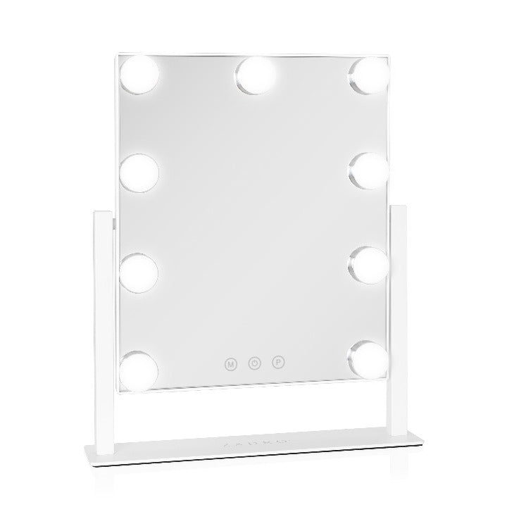 Zadro HLVART11 705004424585 product photo front view, 9 led light bulb hollywood makeup mirror - 10" x 12" in front of a white background