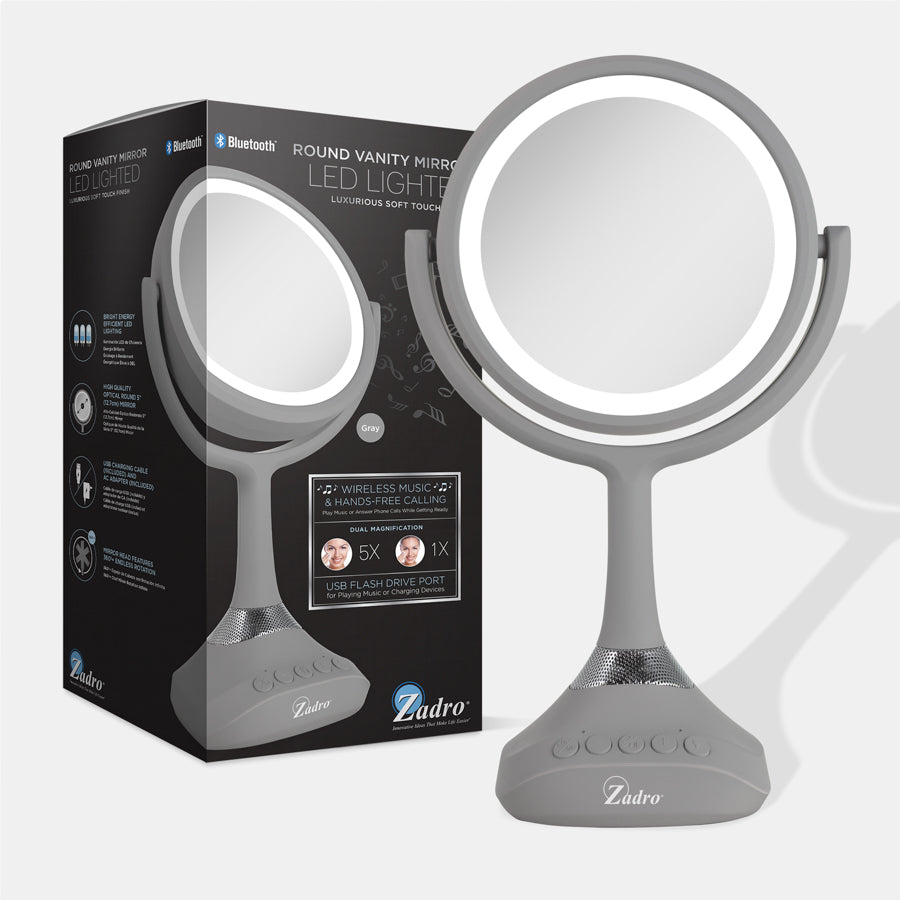 Zadro LED Lighted Makeup Mirror w/ Magnification, Bluetooth & USB Port