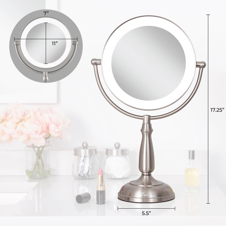 Zadro LED Light Makeup Mirror w/ Magnification & Touch Base