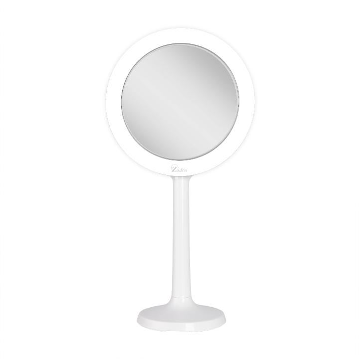 Zadro LPSCVAR18 705004423298 product photo front view, hudson lighted makeup mirror with magnification & suction cup in front of a white background