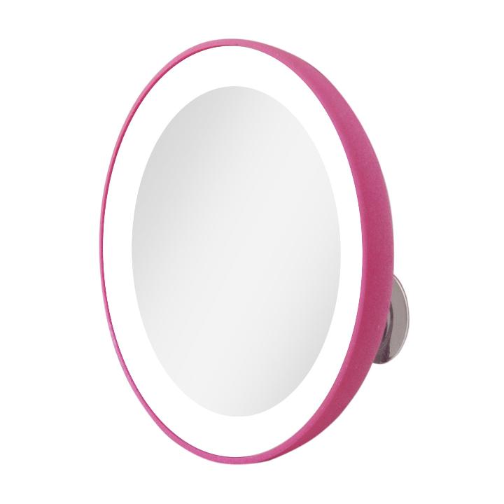 Zadro MLED10X 705004421430 product photo side view, lighted compact mirror with magnification & suction cup in front of a white background