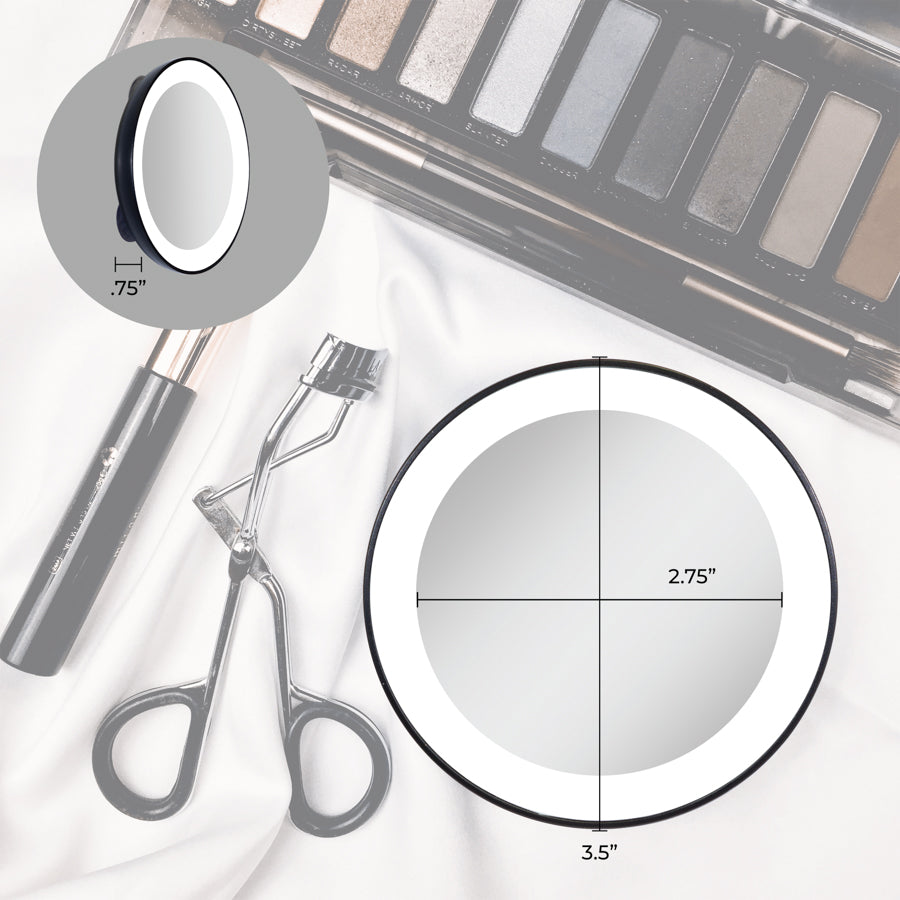 Zadro LED Ring Compact Mirrors w/ Magnification & Suction