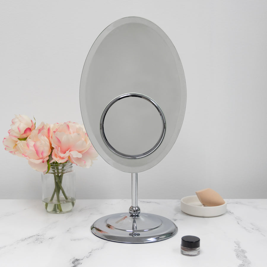 Zadro Tri-Optic Beveled Vanity Makeup Mirror w/ Magnification & Swivel