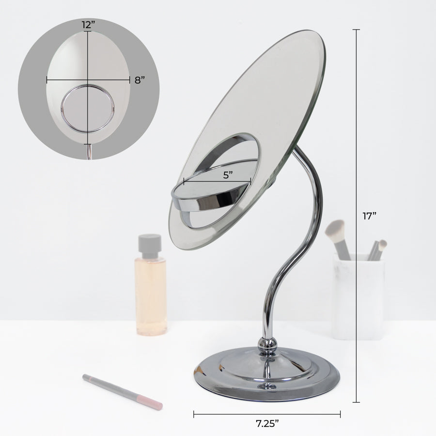 Zadro Tri-Optic Beveled Vanity Makeup Mirror w/ Magnification & Swivel