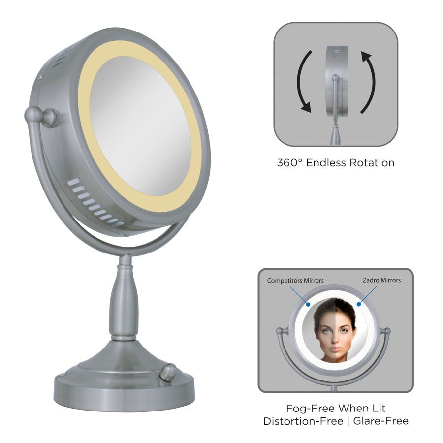 Zadro Fluorescent Lighted Makeup Mirrors with Magnification