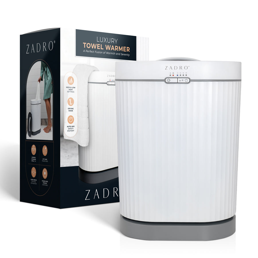 Zadro Fluted Towel Warmer for Bathroom 20L Stainless Steal Tub