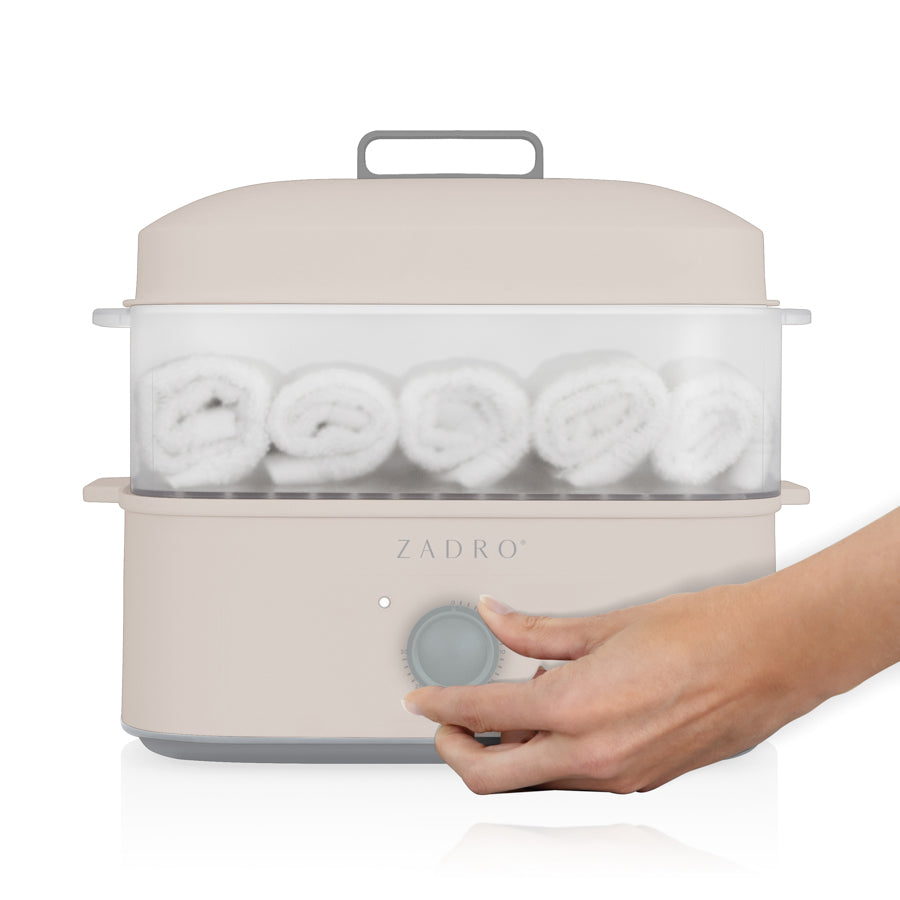 Zadro Towel Steamer with Tongs 8L Steam Tray 1.7L Tank Up to 12