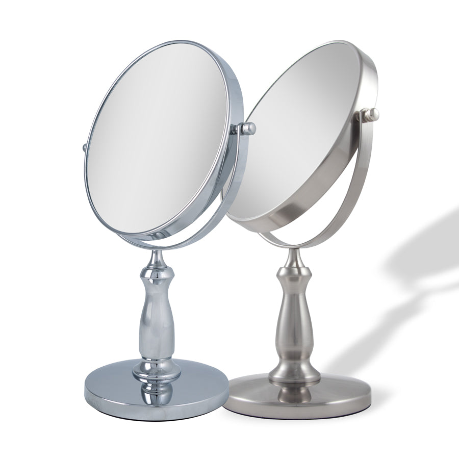 Zadro 9-Inch 8X Magnification Two-Sided Swivel Vanity Mirror - Satin Nickel Finish