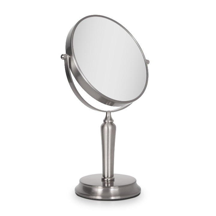 Zadro VANE45 705004421331 product photo side view, anaheim makeup mirror with magnification in front of a white background