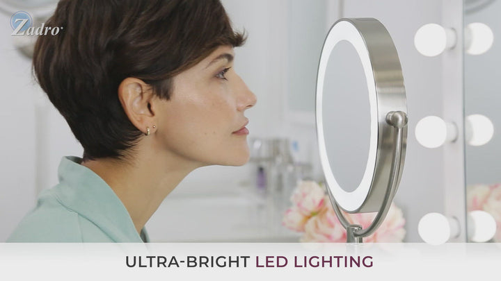 Makeup Mirror with Light and Magnification, USB Charging Port