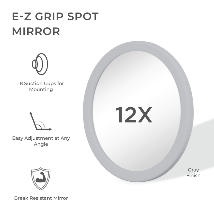E-Z Grip Compact Mirror with Magnification & Suction Cups