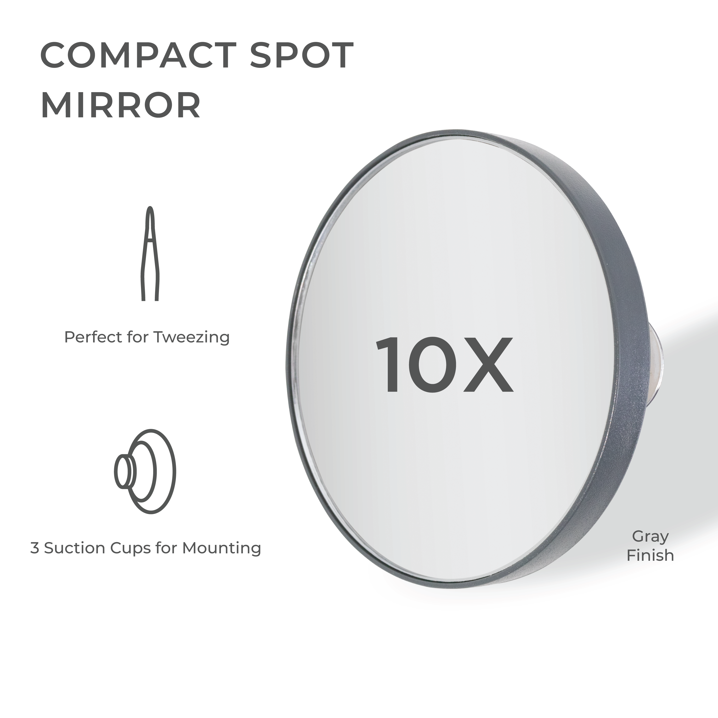 Compact Mirror with Magnification & Suction Cup