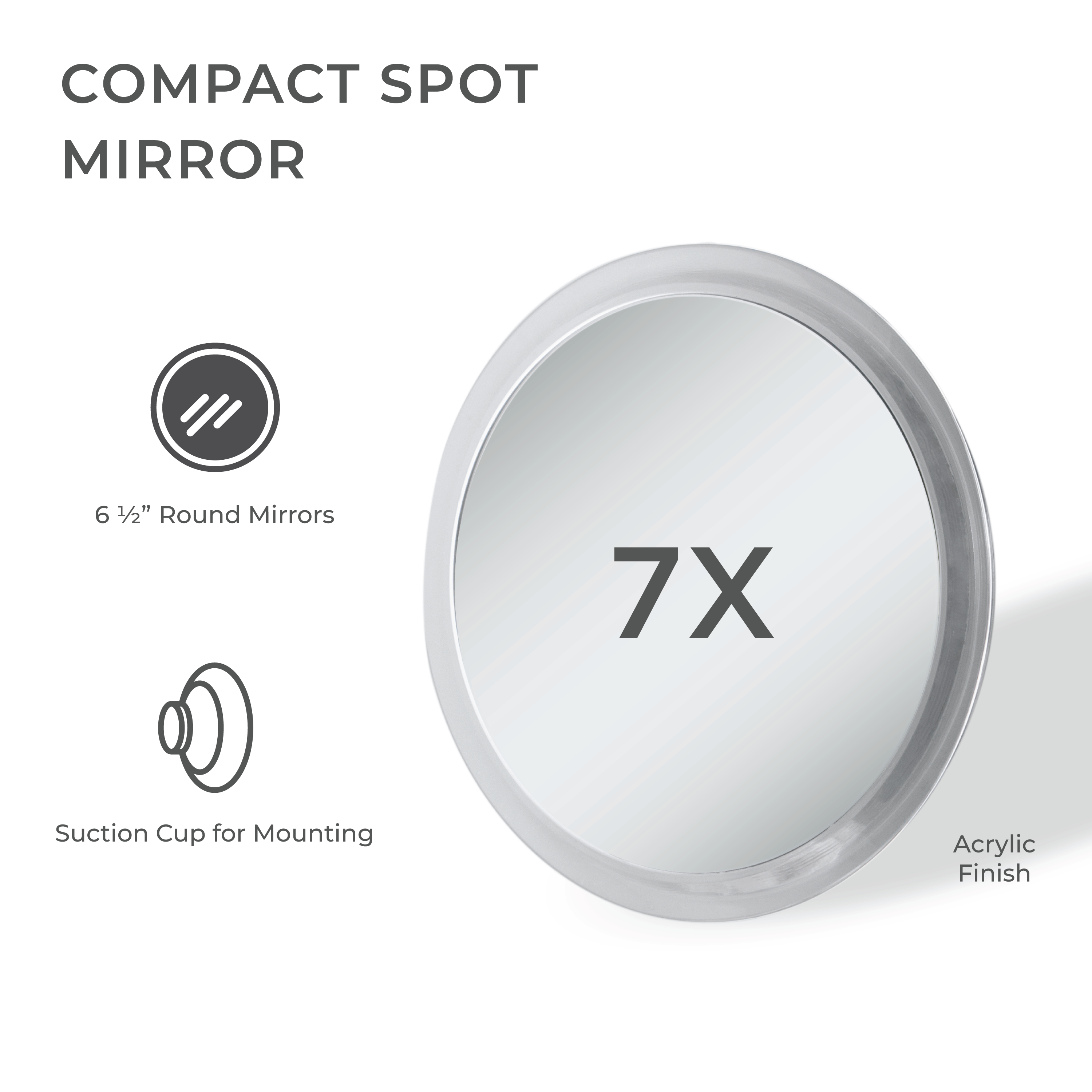 Travel Mirror with Magnification & Suction Cup
