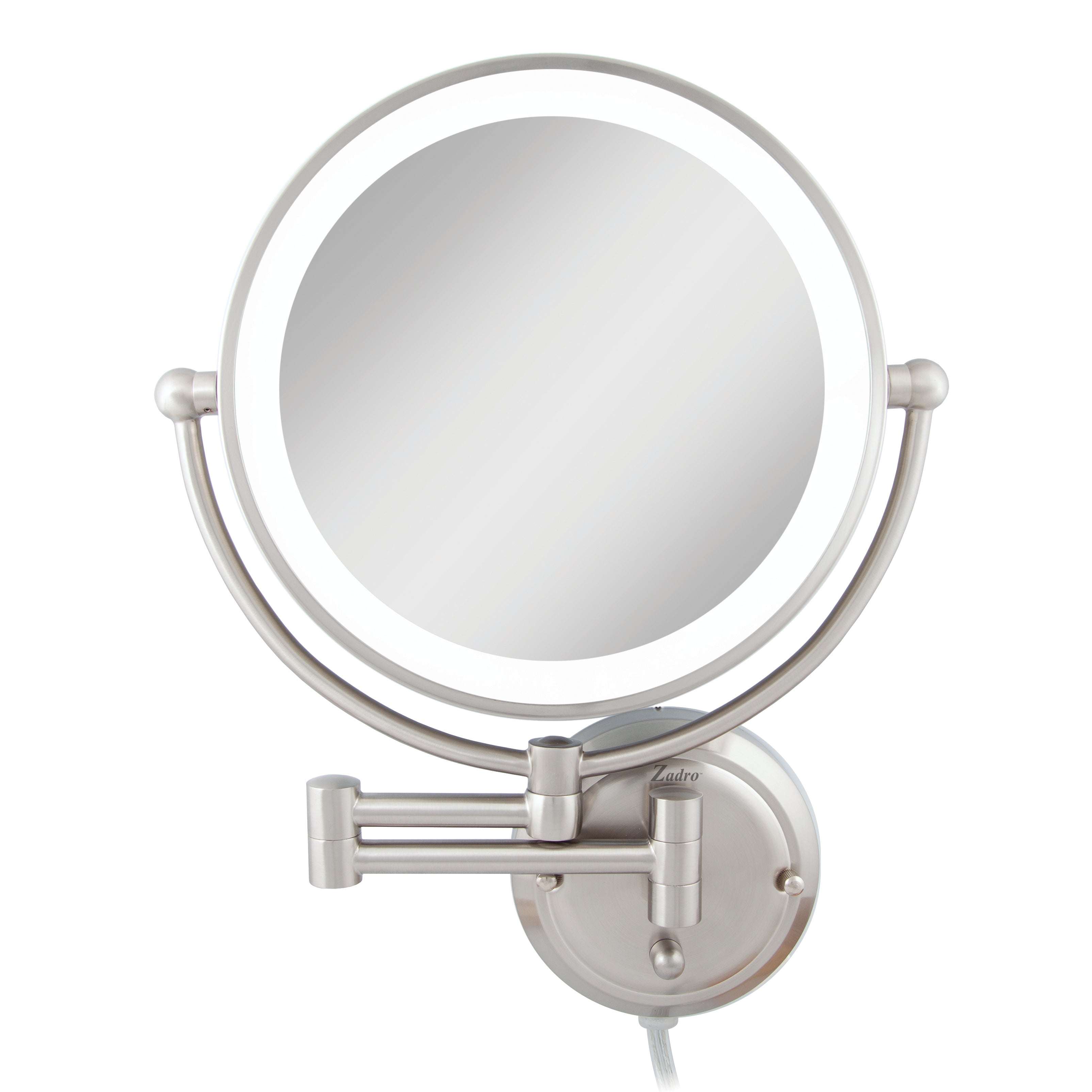 Glamour Lighted Wall Mounted Makeup Mirror with Magnification