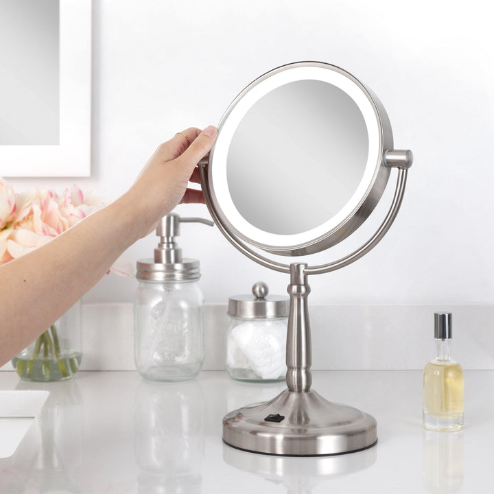 Cordless Dual-Sided LED Lighted Vanity Mirror 5X/1X - Zadro Products
