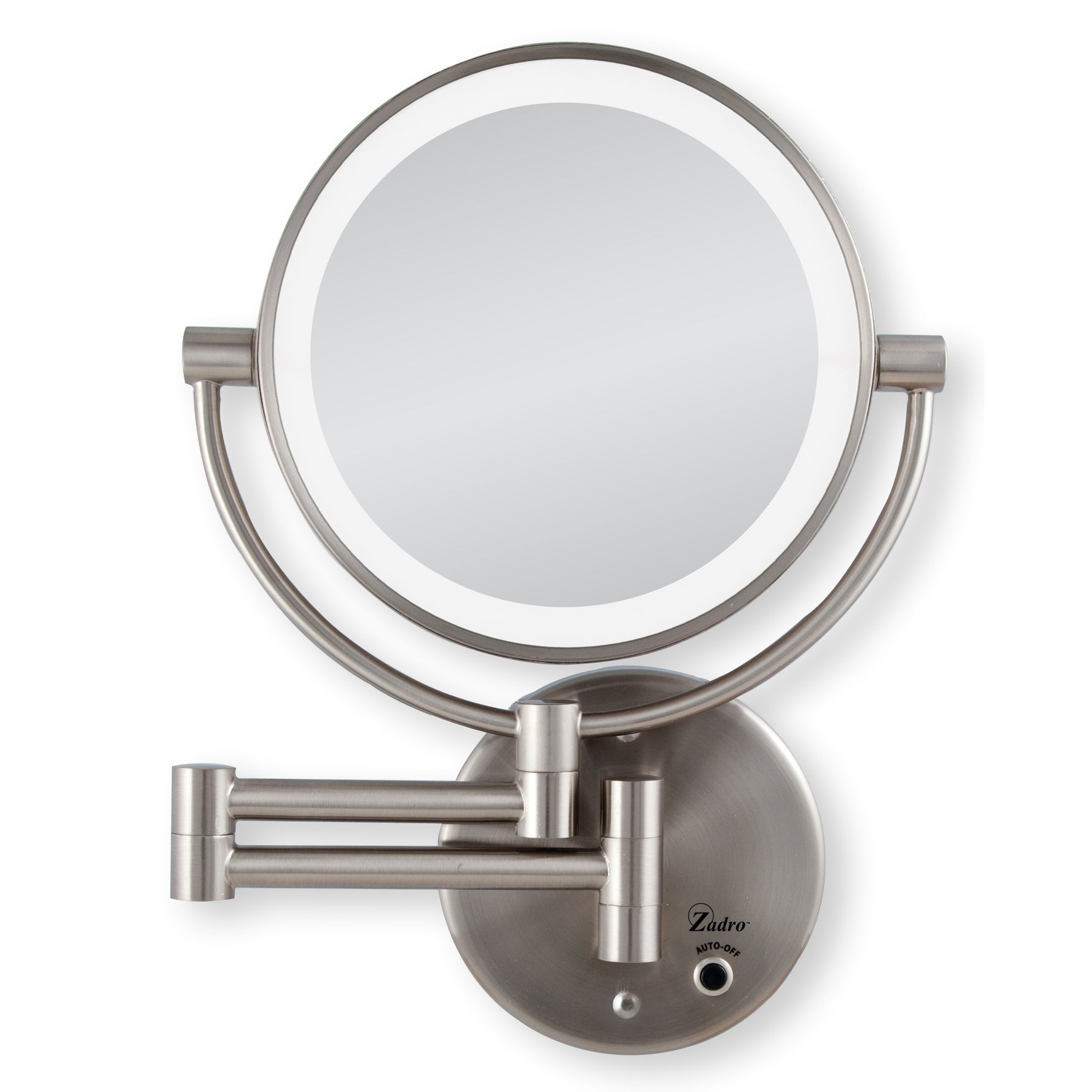 Zadro Cordless Led Lighted Wall Mount Mirror Silver