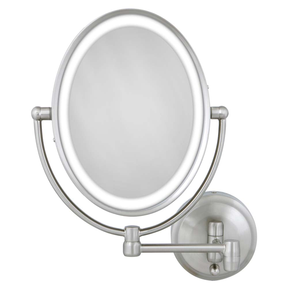 Lighted Wall Mounted Makeup Mirror with Magnification & Battery/Cordless