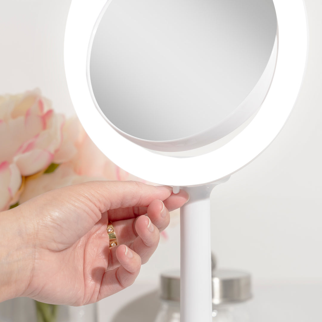 Hudson Lighted Makeup Mirror with Magnification & Suction Cup