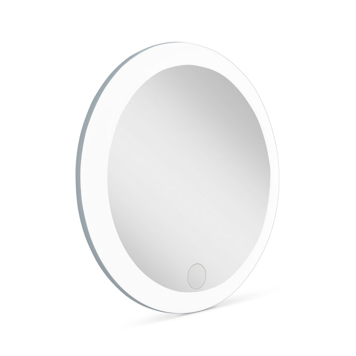 Lighted Compact Mirror with Carrying Pouch & Rechargeable