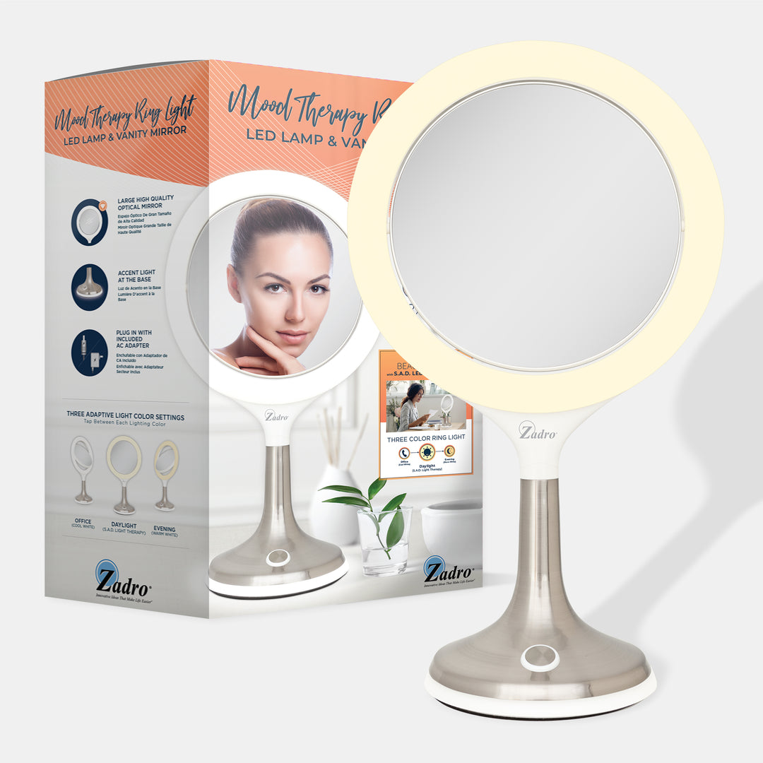 Mood Therapy Lighted Makeup Mirror with Magnification