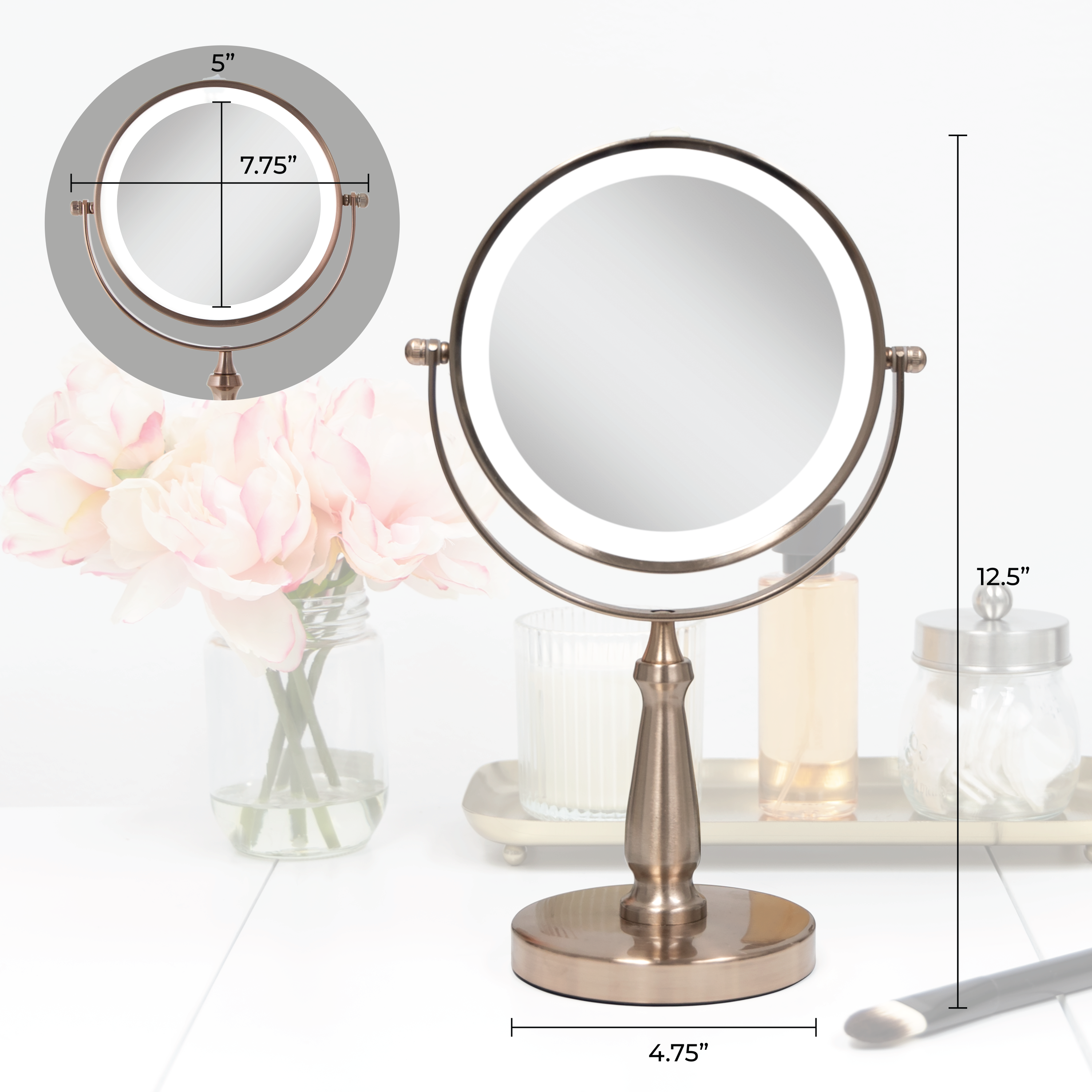 Dressing Table with Sleek, Minimalist Mirror and Lighted Vanity Lights  Stock Illustration - Illustration of vanity, home: 274880499