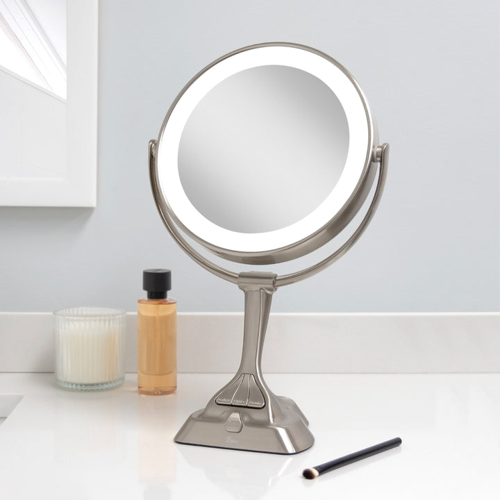 Lighted Makeup Mirror with Magnification & Smart Dim