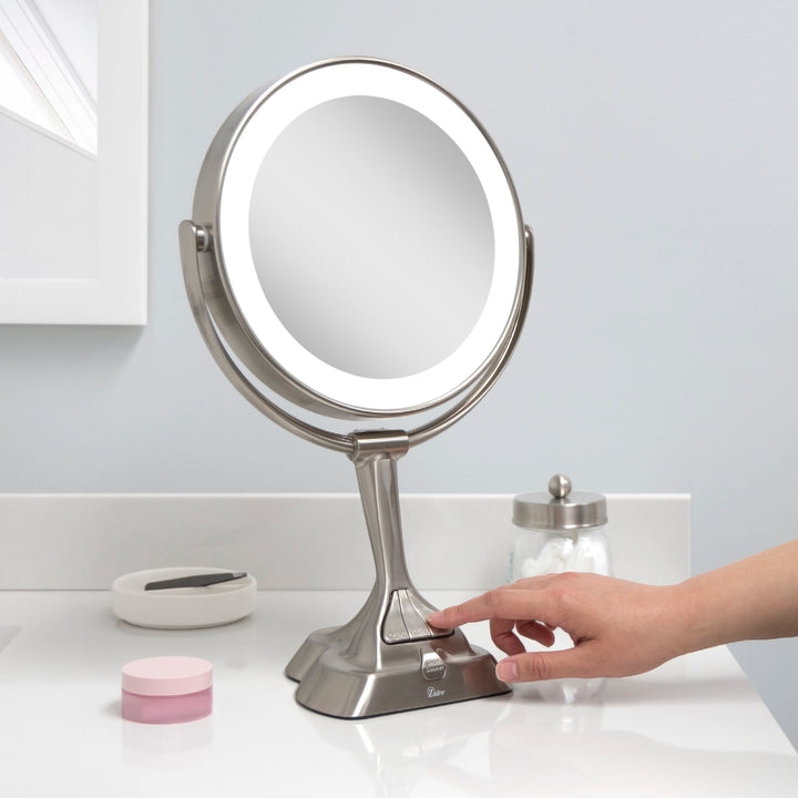 Lighted Makeup Mirror with Magnification & Smart Dim