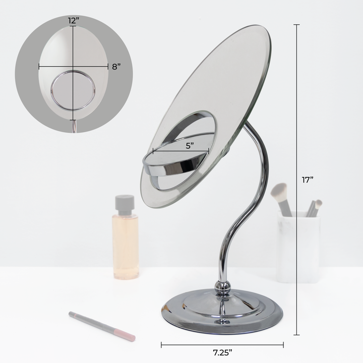 Tri-Optics Beveled Makeup Mirror with Magnification