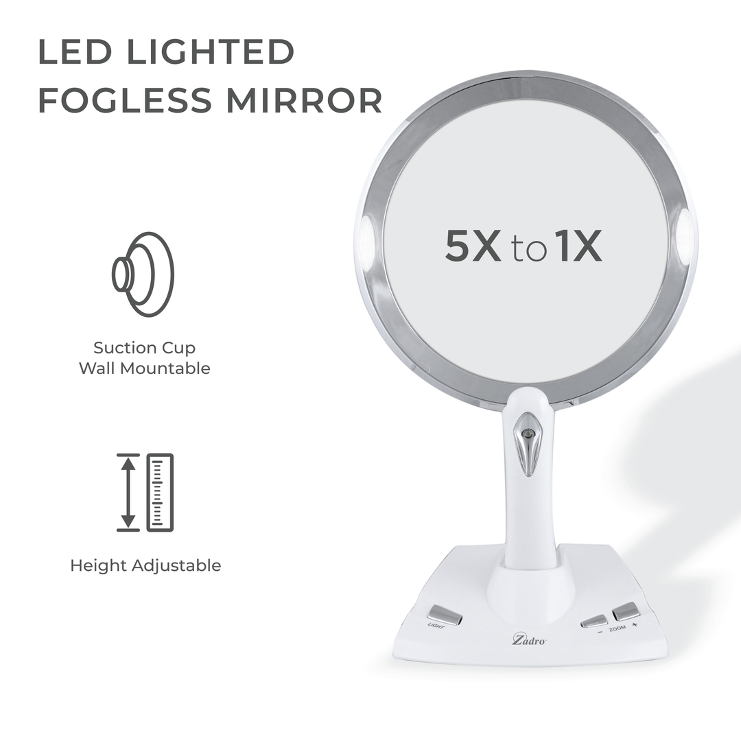 Power Zoom Lighted Makeup Mirror with Magnification