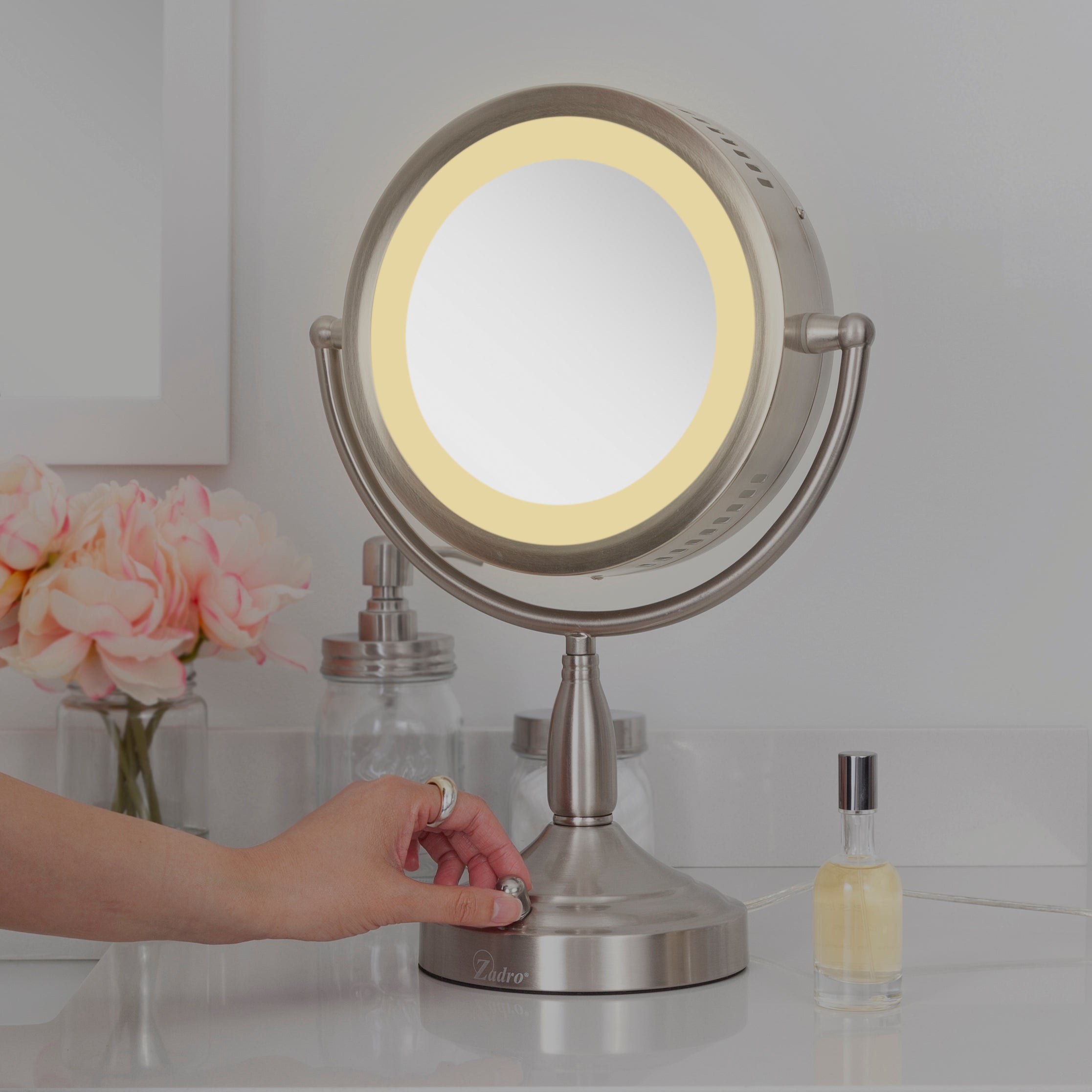 Zadro Fluorescent Lighted Makeup Mirrors with Magnification  Dimmable