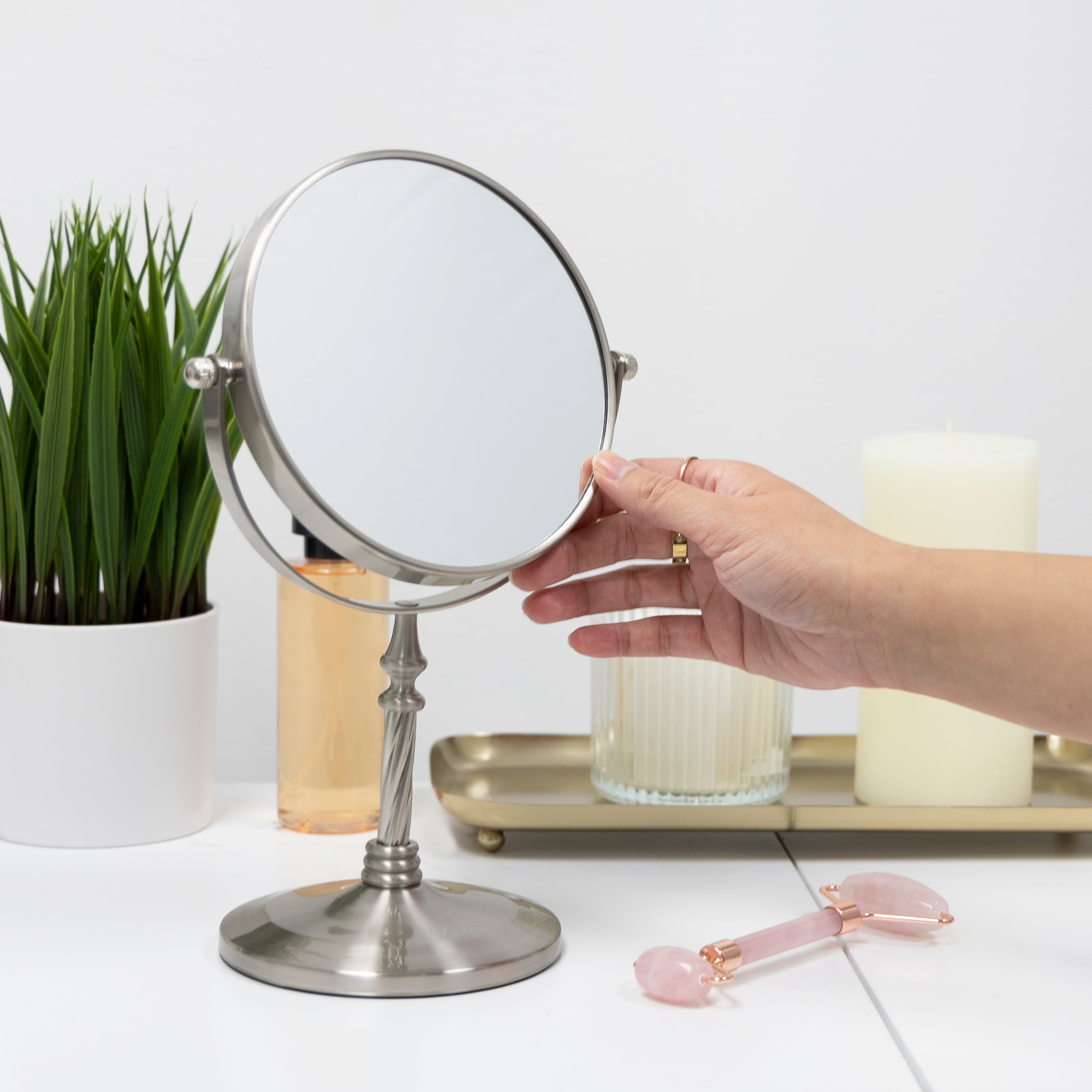 Makeup Mirror with Magnification & Swivel Head