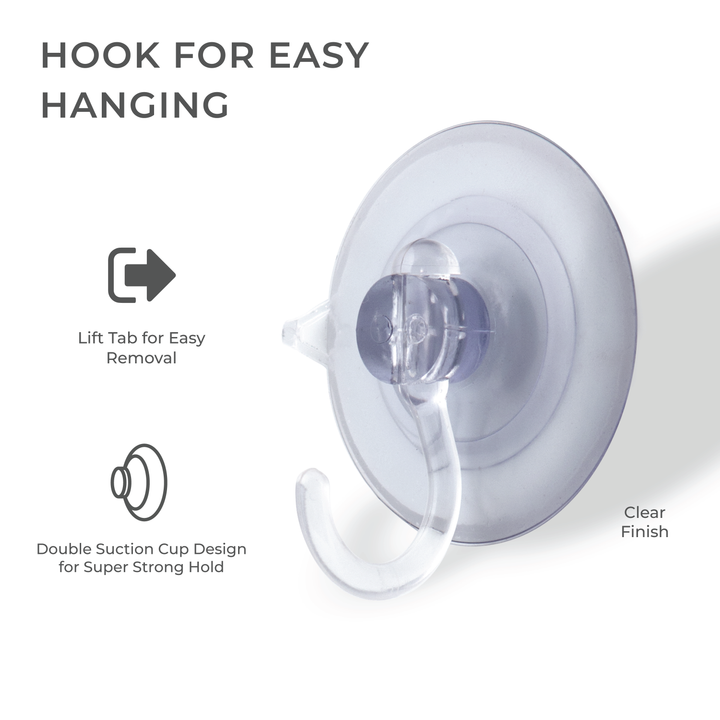 Dual Suction Cup Hooks - 4 Pack