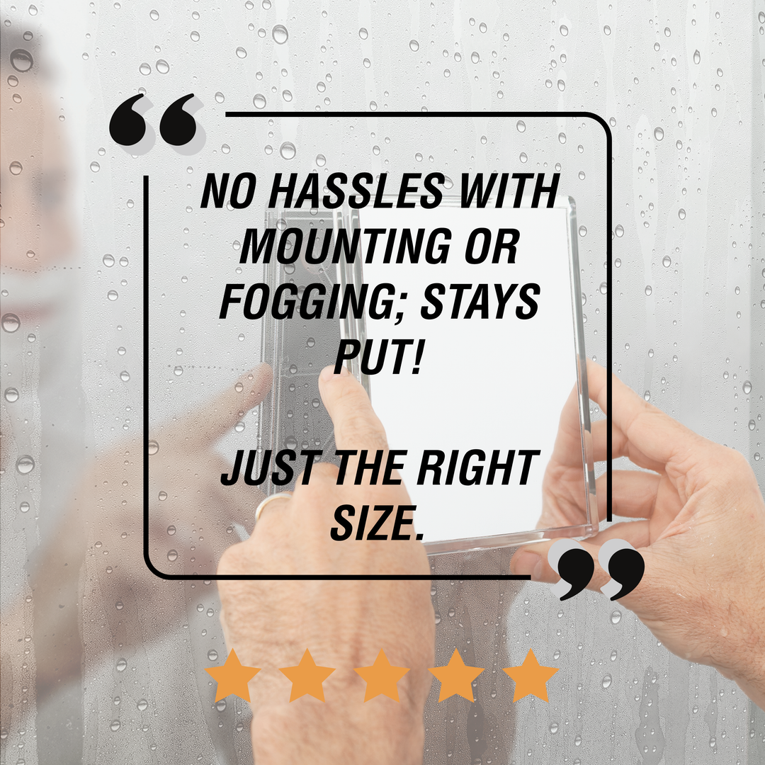 Fogless Shower Mirror with Magnification & Suction Cup