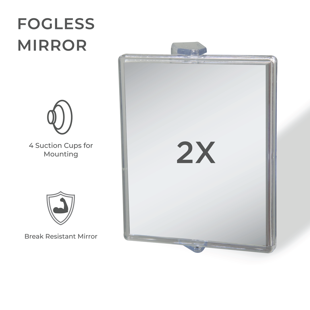 Fogless Swivel Shower Mirror with Magnification & Suction Cup