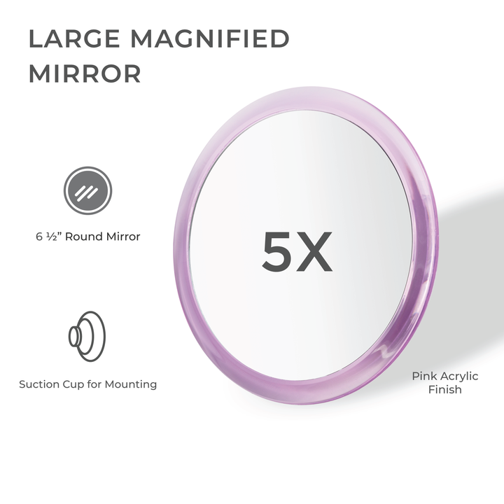 Shower Mirror for Travel with Magnification & Suction Cup