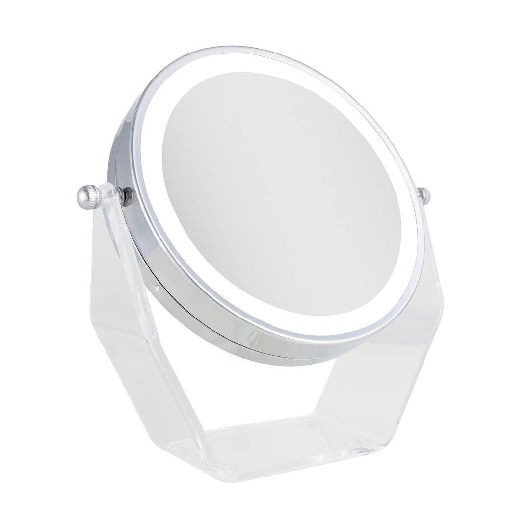 Lighted Makeup Mirror with Magnification & Swivel