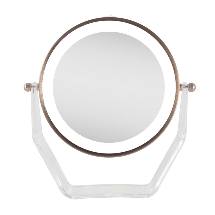 Lighted Makeup Mirror with Magnification & Swivel