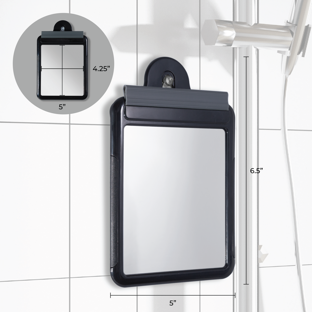 Fogless Shower Mirror for Travel with Suction Cup & Squeegee